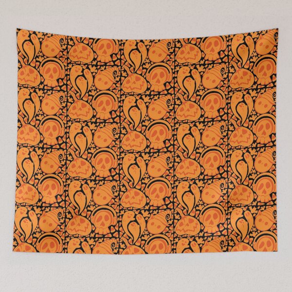Item preview, Orange spooky Halloween season with black background  designed and sold by missmann.