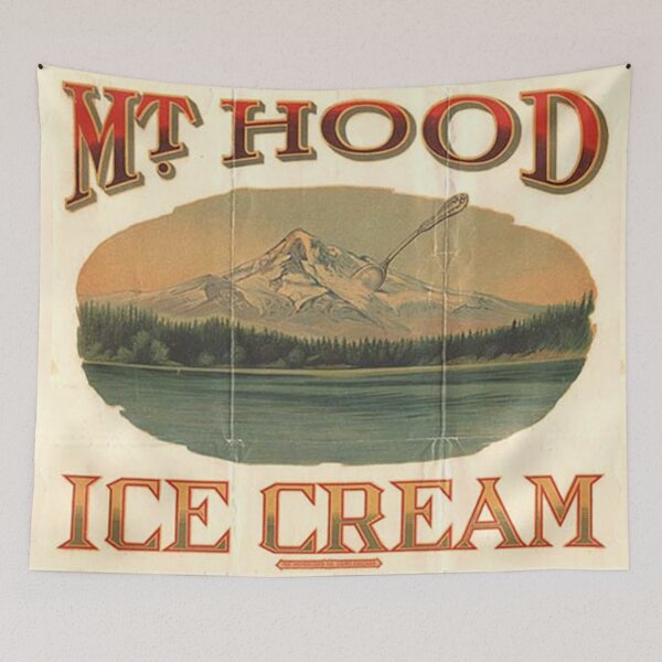 Item preview, Mt Hood Oregon Ice Cream Company Vintage Historical Logo Label designed and sold by coffeepolicy.
