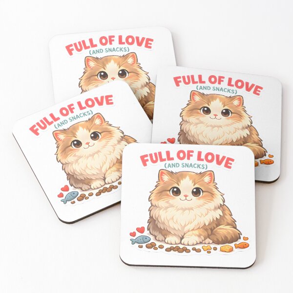 Item preview, Full of Love (and Snacks) – Cute Fluffy Cat Vet Sticker designed and sold by Bettybee00.