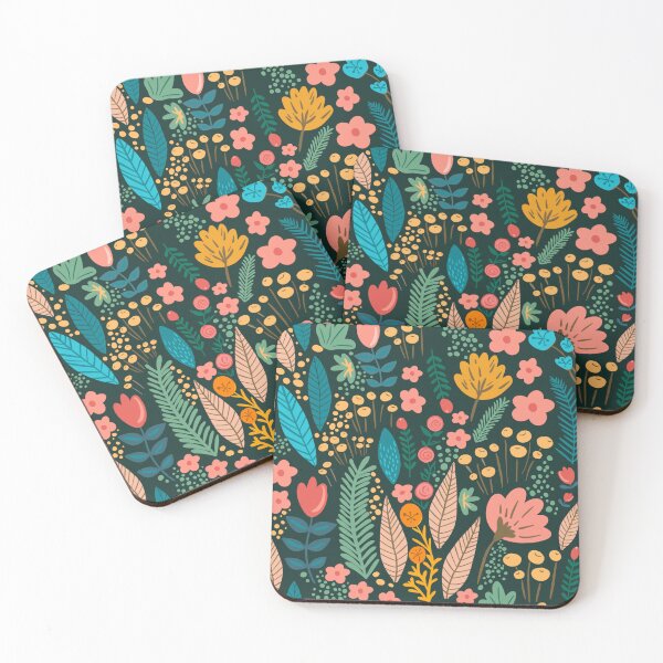 Item preview, Romantic flower garden in spring - blue background designed and sold by Srta  Margarita.