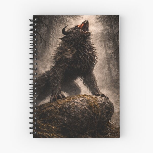 Item preview, Ozark Howler Cryptid Horned Wolf Monster Artwork designed and sold by The Dark Files.