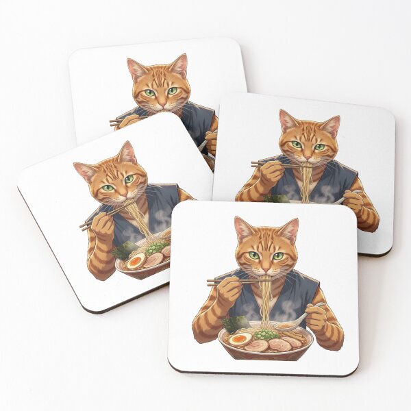 Item preview, Stylish Orange Cat enjoying Ramen Noodles. designed and sold by Logixly.