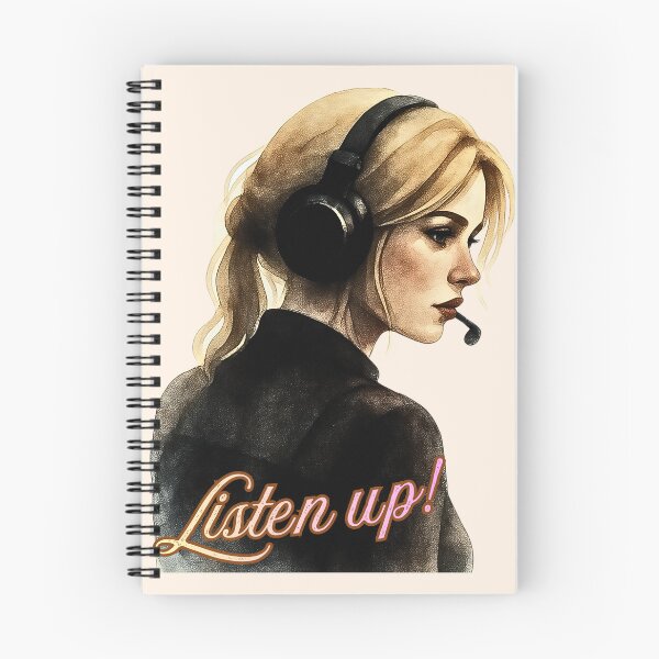 Item preview, Listen Up! Watercolor Dispatcher - Aesthetic Blonde Woman Headset designed and sold by PriyaMagic.