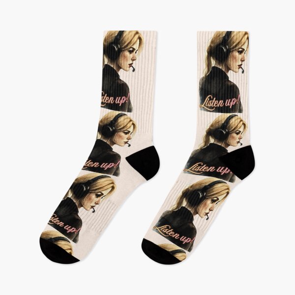 Item preview, Listen Up! Watercolor Dispatcher - Aesthetic Blonde Woman Headset designed and sold by PriyaMagic.