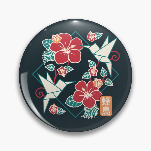 Item preview, Origami Hummingbird with Hibiscus Flower - Japanese Geometric Art designed and sold by NemiMakeit.