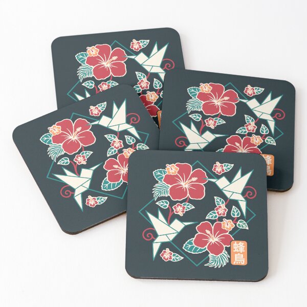 Item preview, Origami Hummingbird with Hibiscus Flower - Japanese Geometric Art designed and sold by NemiMakeit.
