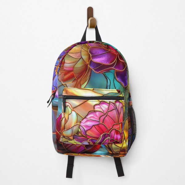 Item preview, Colorful flowers in vase stained glass art designed and sold by MargaretWiktor.