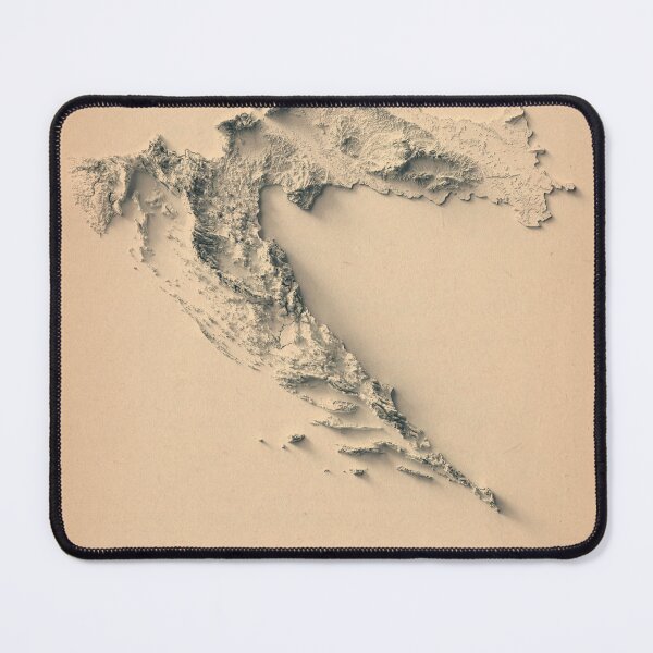 Item preview, Croatia Shaded Relief Map 3D digitally rendered designed and sold by ThinkAboutMaps.