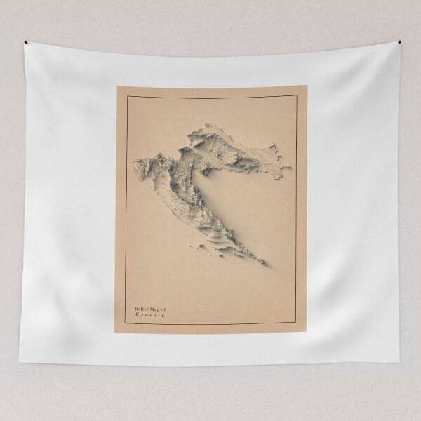 Item preview, Croatia Shaded Relief Map 3D digitally rendered designed and sold by ThinkAboutMaps.