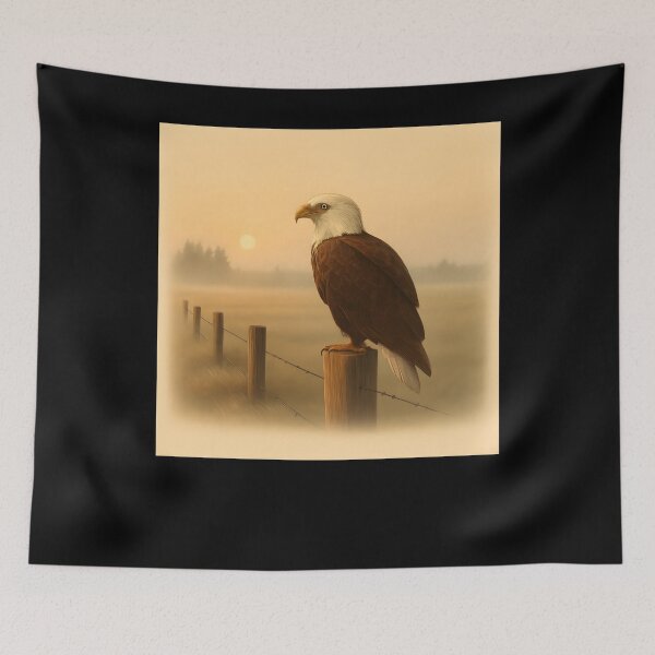 Item preview, Minimalist Eagle Silhouette Desert Sunset Scene designed and sold by SiarheiYur.