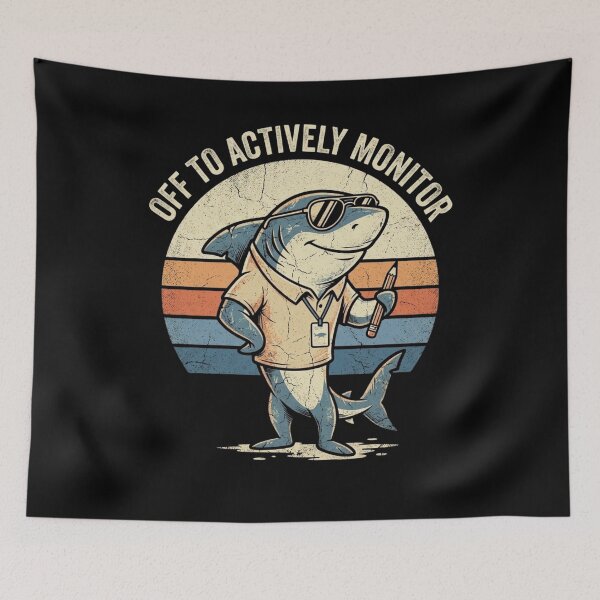 Item preview, Sarcastic Teacher Shark Off To Actively Monitor Vintage Classroom Humor Design designed and sold by bilal sibgui.