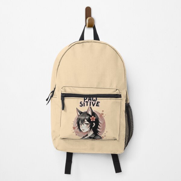 Item preview, Pawsitive Vibes Only - Cute Anime Cat Girl Watercolor designed and sold by PriyaMagic.