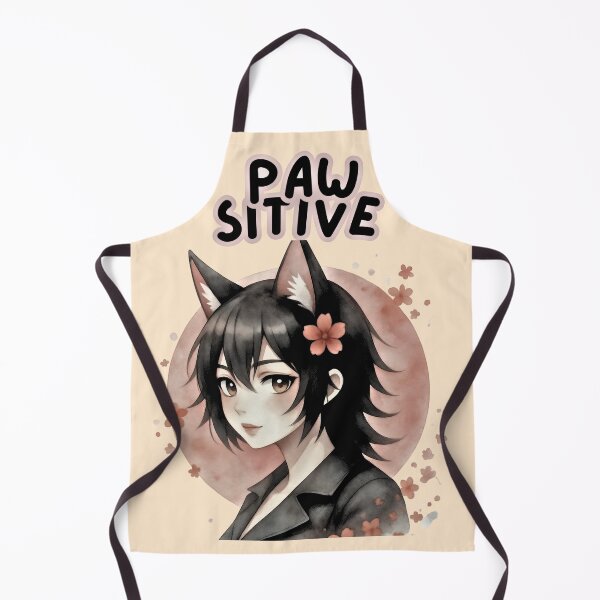 Item preview, Pawsitive Vibes Only - Cute Anime Cat Girl Watercolor designed and sold by PriyaMagic.