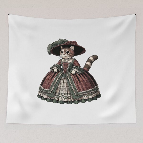 Item preview, Victorian Fashion Cat Vintage Outfit Aesthetic Design designed and sold by CyfroweMysli.