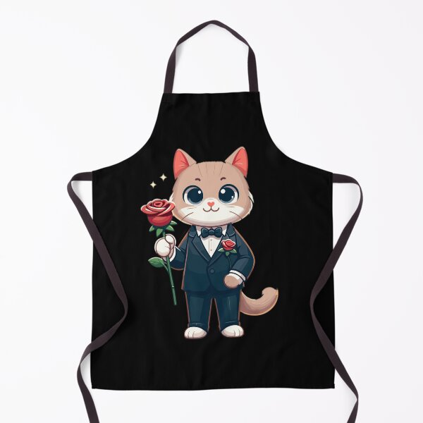 Item preview, Gentleman Cat with Rose Romantic Gift Design designed and sold by CyfroweMysli.