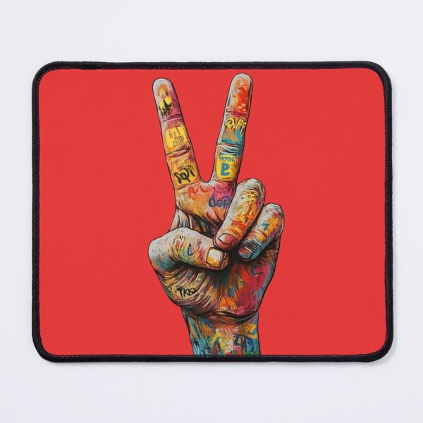 Item preview, Graffiti Peace Sign Hand – Urban Street Art Colorful Hand Gesture Design designed and sold by Kruti Collection.