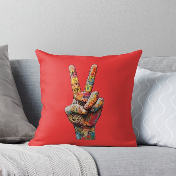 Item preview, Graffiti Peace Sign Hand – Urban Street Art Colorful Hand Gesture Design designed and sold by Kruti Collection.