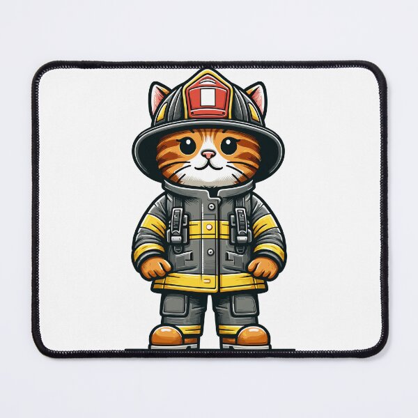 Item preview, Firefighter Cat Hero Gift Design designed and sold by CyfroweMysli.