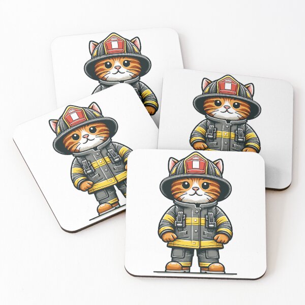 Item preview, Firefighter Cat Hero Gift Design designed and sold by CyfroweMysli.