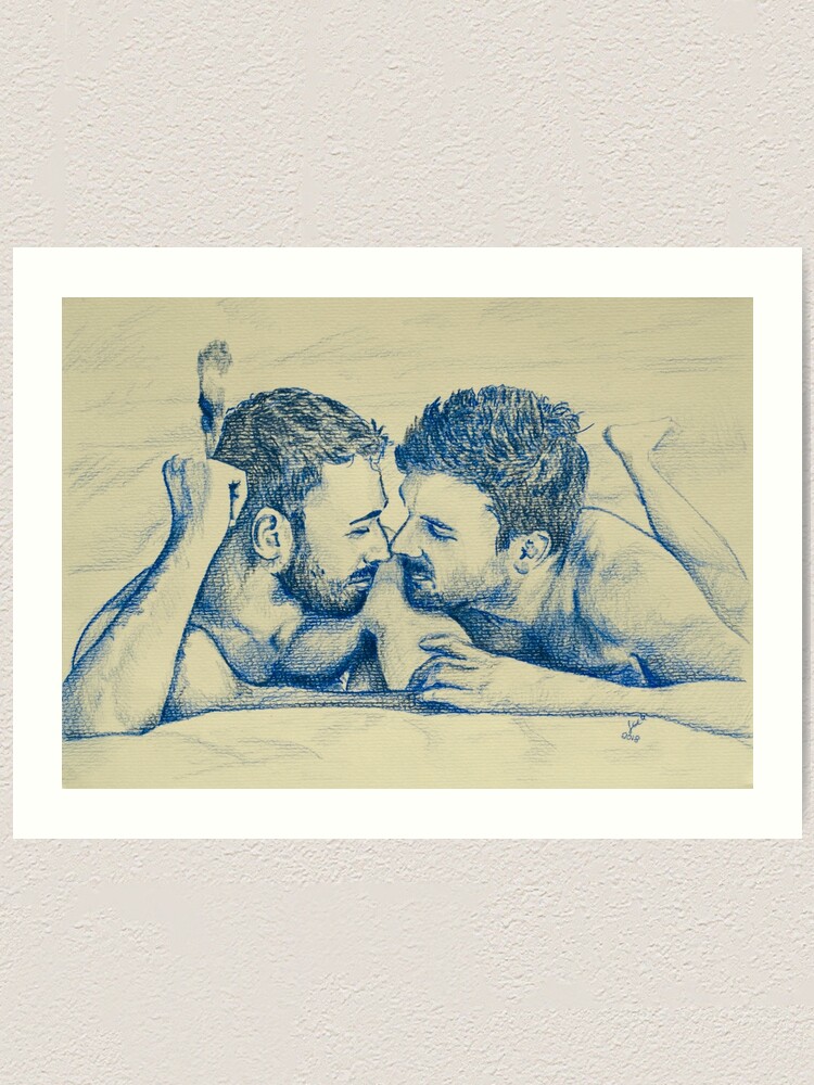 Alternate view of Man on Man Love Art Print