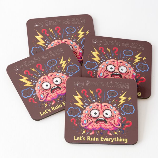 Item preview, My Brain at 3AM – Anxiety Overthinking Meme designed and sold by MariMarArt.