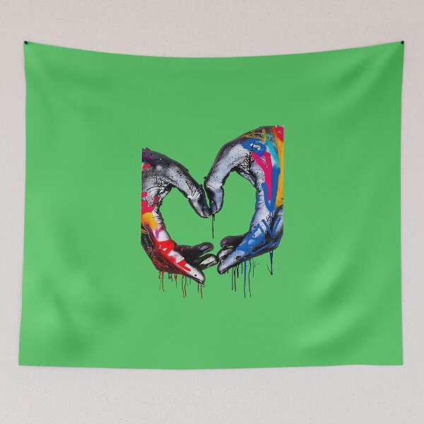 Item preview, Graffiti Heart Hands – Urban Love Street Art Colorful Hand Design designed and sold by Kruti Collection.