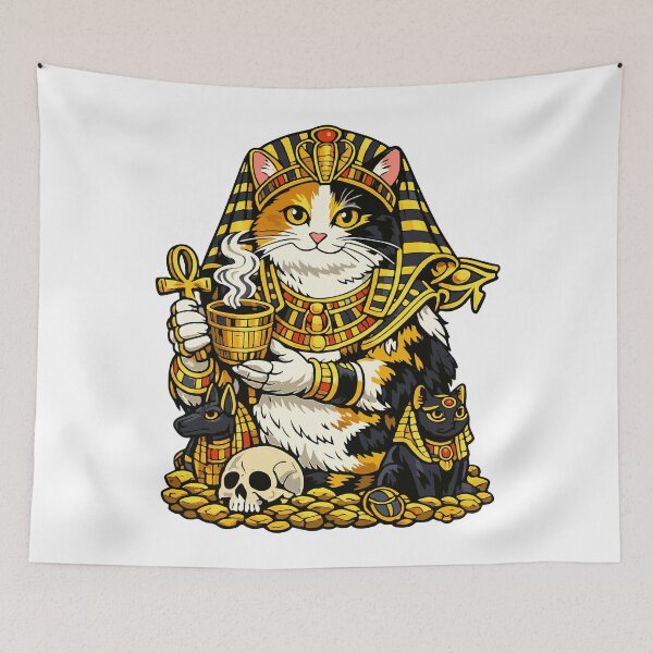 Item preview, Pharaoh Cat of Chaos | Egyptian Bastet Coffee Gothic Cat Tee designed and sold by GulfSignature.