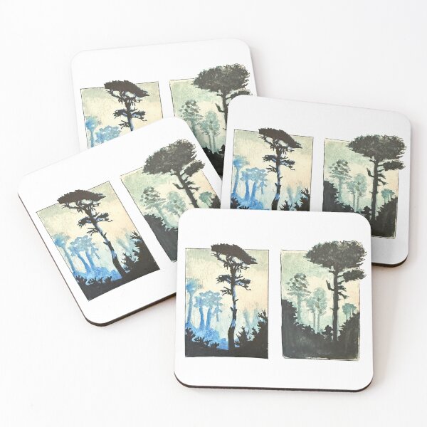Item preview, Hand Painted Tall dark trees in watercolor designed and sold by a.dadash.