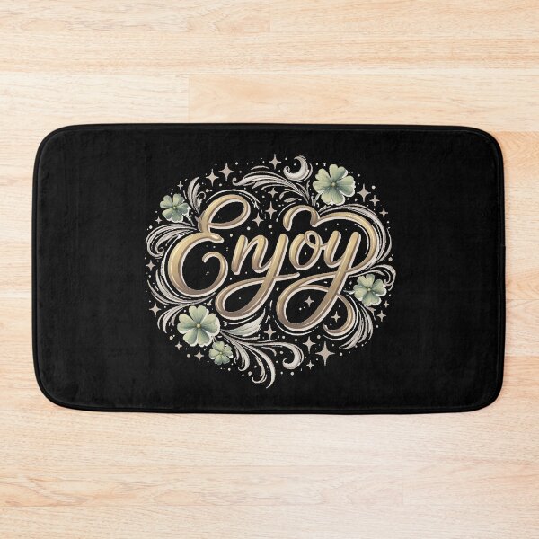 Item preview, ✨ Enjoy – Elegant design on a black background | Minimalist positive quote & modern decor designed and sold by orely14.