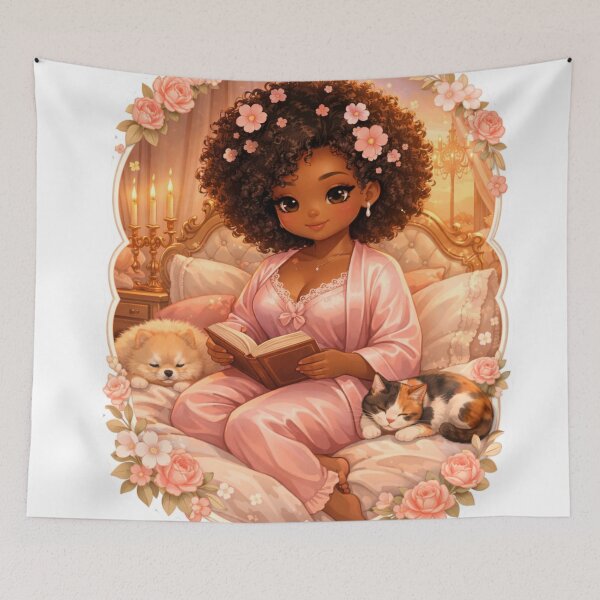 Item preview, Cozy Reading Girl with Pets Sticker | Soft Life Aesthetic Book Lover Art | Cute Self Care Night Illustration designed and sold by PrincSaraStudio.