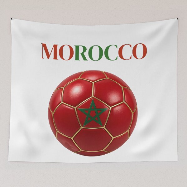 Item preview, Morocco Soccer Ball Red Green Football Design Moroccan Flag Sports Fan Gift designed and sold by ArtSpark Studio.