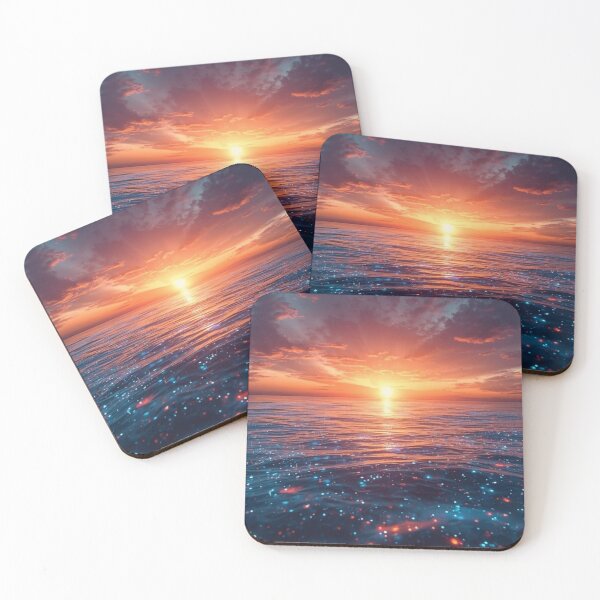 Item preview, Bioluminescent Ocean Sunset - Eternal Dreamscape Art designed and sold by DirectorOwl.