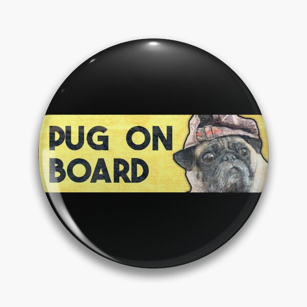 Item preview, pug on board bumper designed and sold by trinketgal.