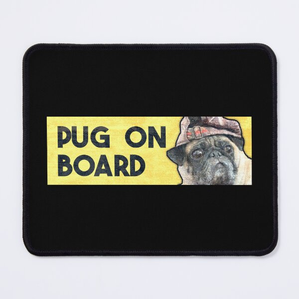 Item preview, pug on board bumper designed and sold by trinketgal.