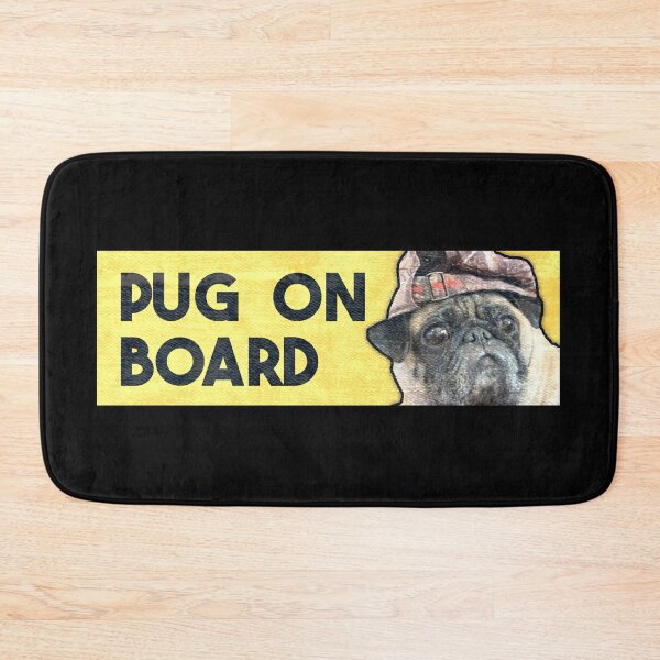 Item preview, pug on board bumper designed and sold by trinketgal.