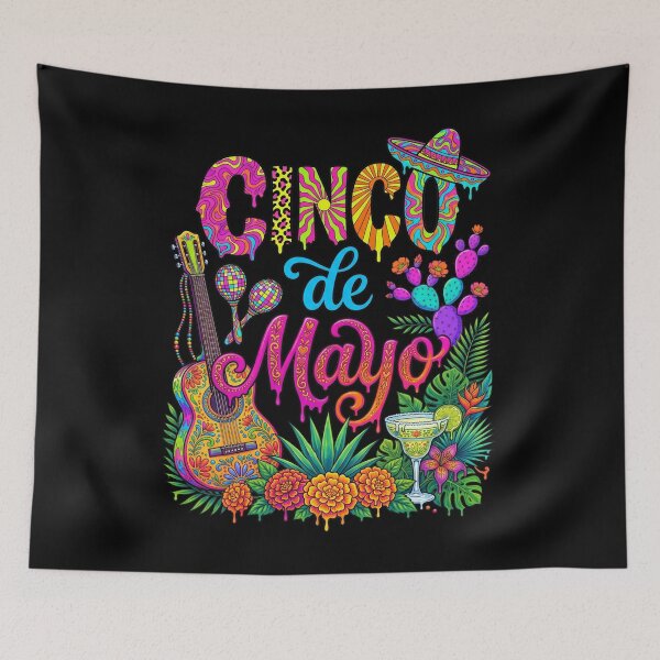 Item preview, Cinco De Mayo Colorful Mexican Fiesta Party Sombrero Taco Vibes designed and sold by NuralsArt.