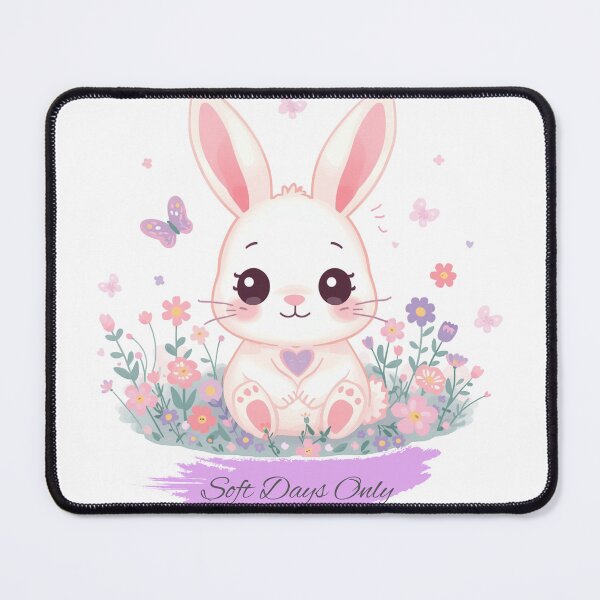Item preview,  Cute Pastel Bunny with Flowers - Soft Days Only designed and sold by The Daily Progress.