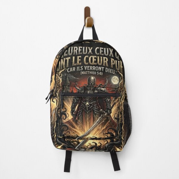 Item preview, Guerrier de Lumière - Matthieu 5:8 Bible Verse Dark Art designed and sold by gan-eden-77.