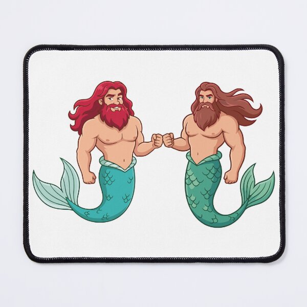 Item preview, Mermen fist bump designed and sold by tigrootiger.
