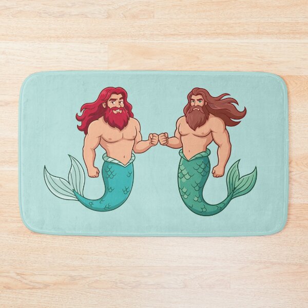 Item preview, Mermen fist bump designed and sold by tigrootiger.