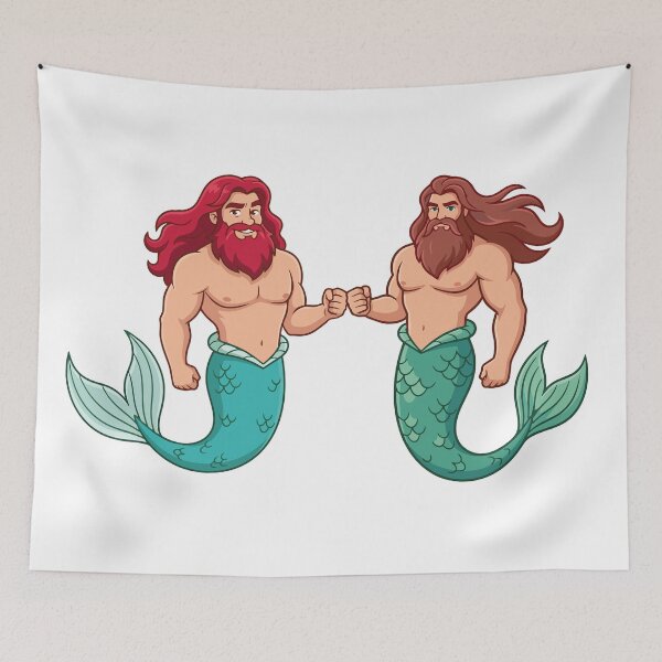 Item preview, Mermen fist bump designed and sold by tigrootiger.
