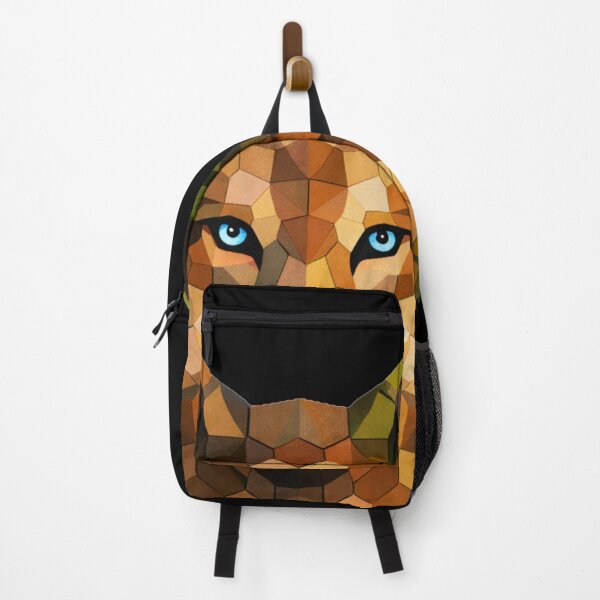 Item preview, Geometric Wolf Head - Earth Tone Polygon Blue Eyes designed and sold by ClutchCassidyTees.