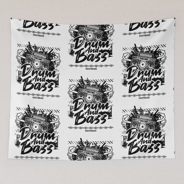 Item preview, DRUM AND BASS  - Boombox Graffiti Splash (Black)  designed and sold by Discothreadz.