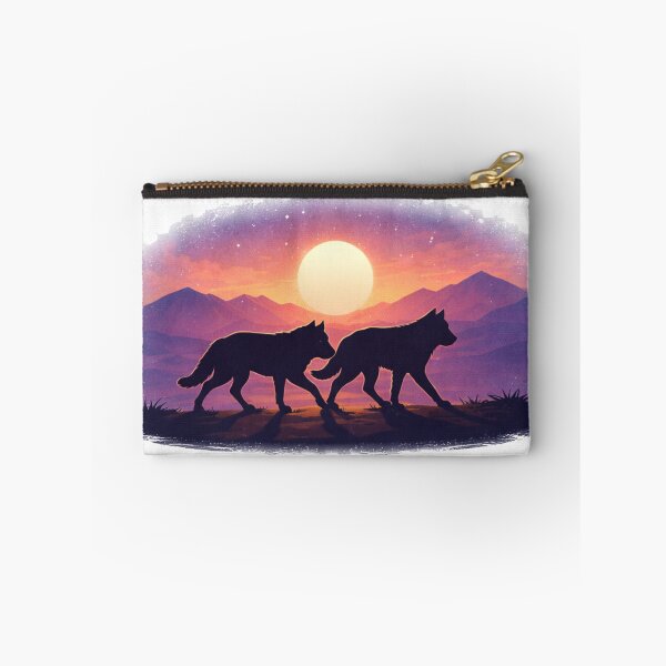 Item preview, Two Wolves Silhouette – Sunset Companion designed and sold by ClutchCassidyTees.
