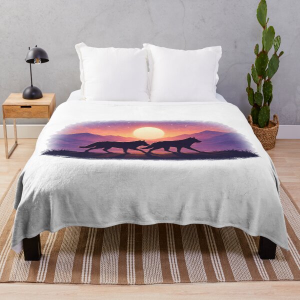 Item preview, Two Wolves Silhouette – Sunset Companion designed and sold by ClutchCassidyTees.