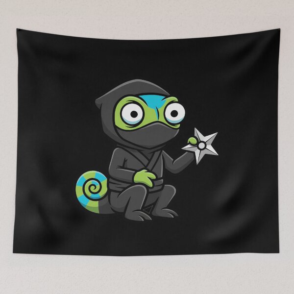 Item preview, Cute Cartoon Ninja Chameleon with Shuriken designed and sold by k3rstman1.