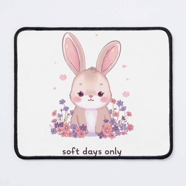 Item preview, Copy of  Cute Pastel Bunny with Flowers - Soft Days Only designed and sold by The Daily Progress.