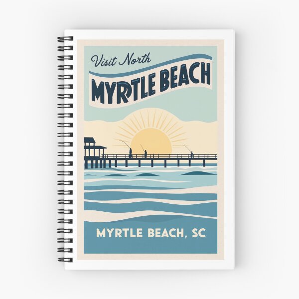 Item preview, North Myrtle Beach Pier Sunrise Retro Travel Design designed and sold by bobparduephoto.