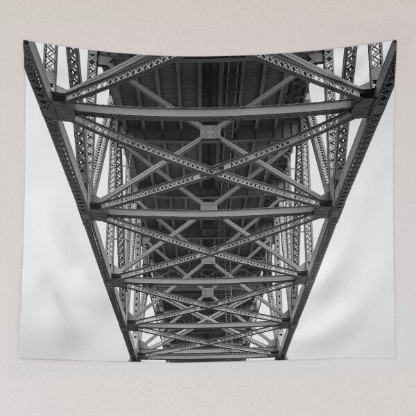 Item preview, Steel Truss Bridge Underside Black and White Abstract designed and sold by MDCCo.