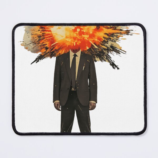 Item preview, Exploding Head Businessman – Surreal Burnout Art Sticker designed and sold by PIXEL POP DESIGNS - Beyond the Norm!.